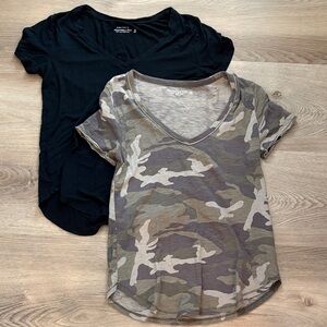 ABERCROMBIE & FITCH soft tee bundle size XS black camo comfy basic minimalist
